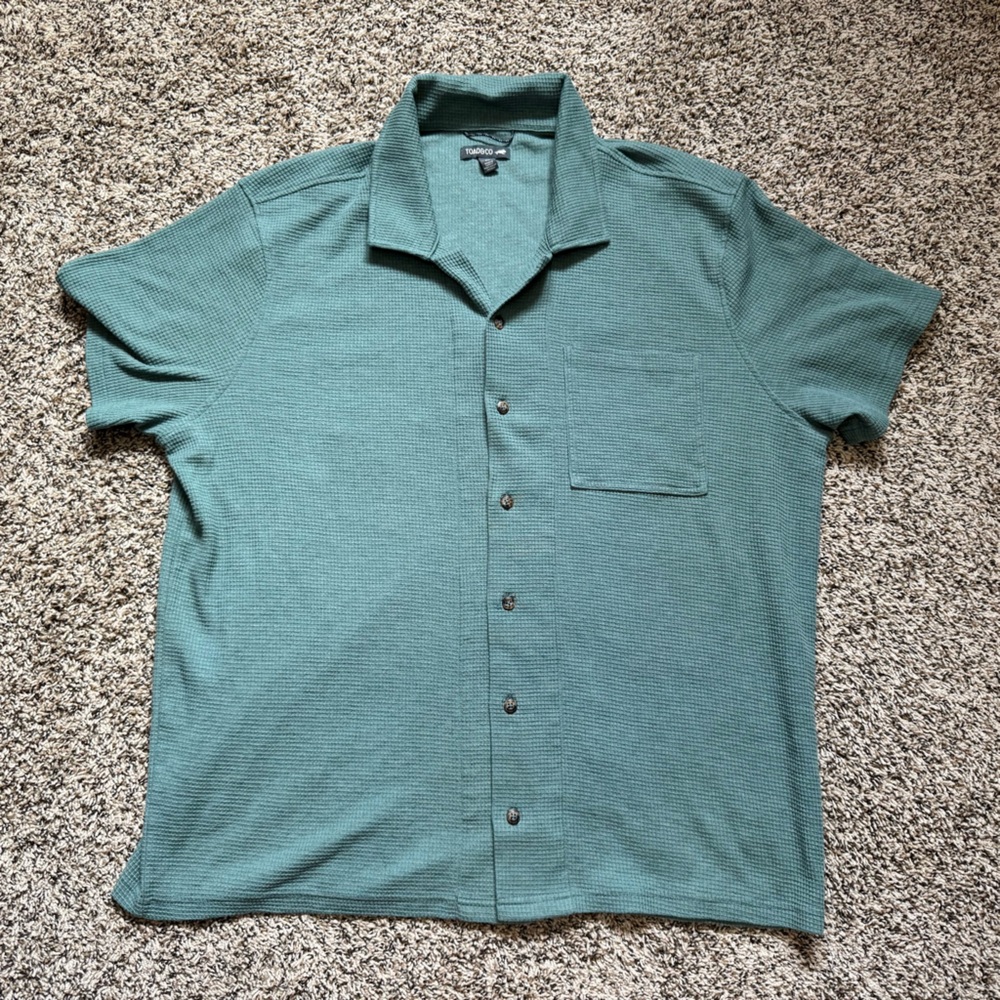 Toad&Co Men’s Framer Short Sleeve Organic Cotton Blend Button Down Shirt